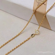 Jinsheng Jewelry 18K Gold Necklace Women K Gold AU750 Colorful Gold Twist Hemp Rope Chain Live Gold 