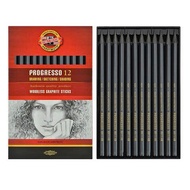 [USED FOR EXPERIENCE, WRITING,...] KOH-I-NOOR PROGRESSO 8911 solid charcoal pencil without wooden ca