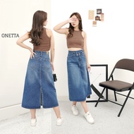 Midi Skirt High Waist A Line GISELLE Skirt - Onetta