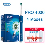 Oral B Smart 4000 Rechargeable Electric Toothbrush For Adults 3D Rotation Cleaning 4 Brushing Modes