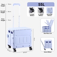 Foldable Shopping Cart Trolley Portable Grocery Cart Easy Carry Supermarket Troli Market Storage Lar