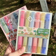 Warna Gula-gula Comel Dua Petua Penyerlah Pen Set Penyerlah Kawaii Penanda Pen Manga Pastel Alat Tul
