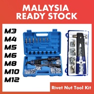 Rivet Nut Tool Kit Heavy Duty | 110pcs Steel Threaded Rivet Nut