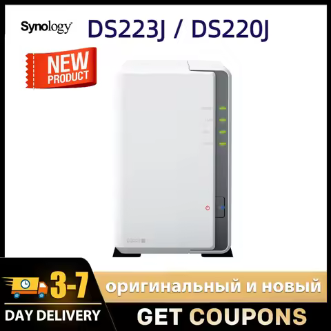 Synology DiskStation DS223j 2 Bay NAS Enclosure Cloud Network Storage Server NAS Quad-Core