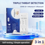 Triple Detection Rapid Antigen Test Kit for COVID-19 Influenza A & B - 1 Test 3 Results in 15 Minute