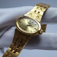 全新 絕美 aureole 瑞士 發條手錶 橢圓 機械錶 仕女錶 手動上鍊 早期老錶 古董錶 女錶 手錶 金色 復古 Vintage 古著