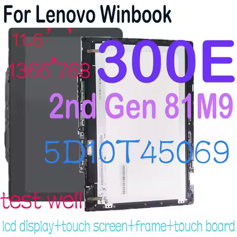 AA11.6 Inch LCD For Lenovo Winbook 300e 2nd Gen 81M9 LCD Display Touch Screen Digitizer Assembly wit