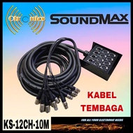 Kabel Snake 12 Channel Soundmax 10m Snake Kabel tembaga