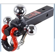 REYSUN Trailer Hitch Tri-Ball Hitch with Rotatoble Tow Shackle and Tow Hook, fits 2-inch Receiver