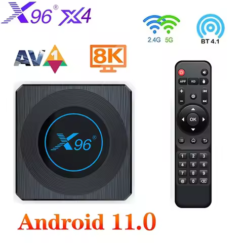 X96 X4 Android 11 TV BOX Amlogic S905X4 Smart 4K 8K 5G Dual Wifi BT HD 4G 64G 32G AV1 RGB Light Medi