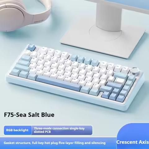 AULA F75 Mechanical Keyboard Wired/2.4G Wireless/Bluetooth RGB PBT 75% Layout OEM Profile Gasket Cus