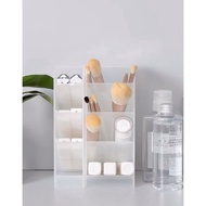 TOPFINE 4 Grid Desktop Storage Box Case Clear Pen Holder Box Cosmetic Holder Desk Pen Pencil Organiz