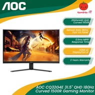 AOC CQ32G4E 31.5" QHD 180Hz Curved 1500R Gaming Monitor