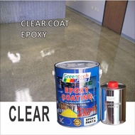 CLEAR EPOXY ( GREENTECH PAINT ) Cat Lantai ( 5L or 1L )( EPOXY Paint + Hardener ) EPOXY FLOOR / WATERPROOF