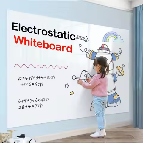New PP Electrostatic Whiteboard Sticker Reusable PP Teaching Graffiti Drawing Board Removable Househ