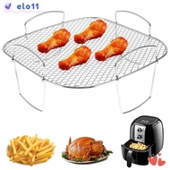 ELO Baking Tray, Stainless Steel 20.5cm Air Fryer Rack, Reusable Baking Basket Roasting Mesh Cooking