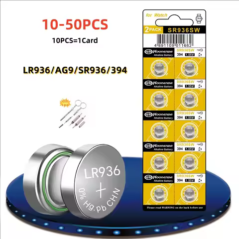 10-50pcs AG9 SR936SW Watch Batteries 394 LR936 Alkaline Button Cell Battery for calculators Thermome