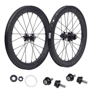 SILVEROCK SR38C External 4-7 Speed Carbon Wheels 16in Plus 349 Straight Pull 6 Pawls for Cline PLINE TLINE Trifold Folding Bike 74mm 112mm Wheelset Super light 903g