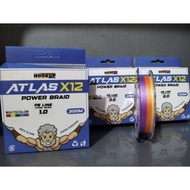 Pe Hookup Atlas 300m x12 And x8 Multicolors Braided Line x8 Braided Line x12