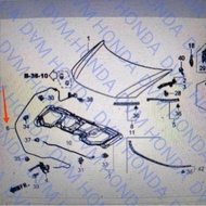 MESIN Original Black Graphite Hood Cable Civic 2.0 Fb Accessories