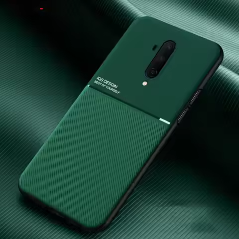 Leather Texture Shockproof Matte Silicone Case For Oneplus 7T 7 8 Pro 8 Nord magnetic metal plate ca