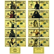 Star Wars Gold Foil Banknotes 100 Dollars Plastic Cards Commemorative Banknotes Collectibles Commemo