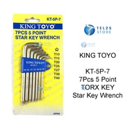 [ 1 UNIT ] KING TOYO KT-5P-7 7Pcs 5 Point TORX KEY Star Key Wrench