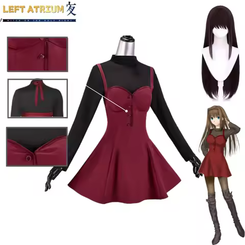 Aoko Aozaki Cosplay Costume From Mahoutsukai No Yoru Anime Role Play Outfit for Women Dress and Wig 