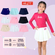 Barbi pleated skirt, H&T bow, made of BC GEN, surplus fabric, 4-way cotton with good elasticity for 