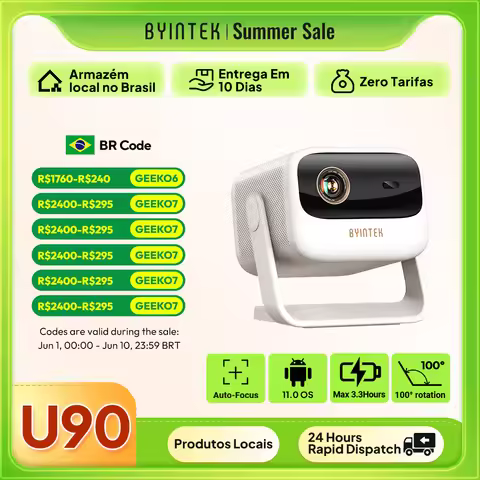BYINTEK U90 Projector 4K Full HD1080P Cinema Android 11.0 WiFi Mini Portable 1080P Home Theater Vide