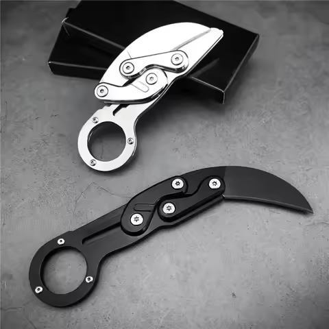 Dropship Mechanical Folding Knife Karambit CS GO Claw Neck Knife Survival Ring Knife Pocket Portable