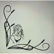 For Truck Stickers Lady 18x12cm Large Fine Scroll 38x10cm  Cab Window Set Of 2