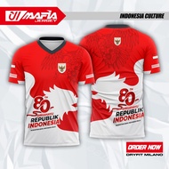 MERAH Indonesian Independence Day JERSEY August 17 T-Shirt/ Latest V.4 INDEPENDENCE/ 2025 Red and Wh