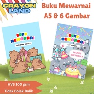 [Crayon Land] A5 Capybara & Cat Coloring Book