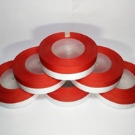 MERAH (5m) 2.5 cm red and white ribbon, 1.25cm red and white ribbon