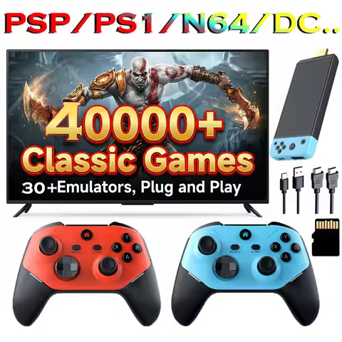 M66 Video Game Console with 40,000+ Built-in Games, 4K Game Stick, Retro Handheld TV Game Console wi
