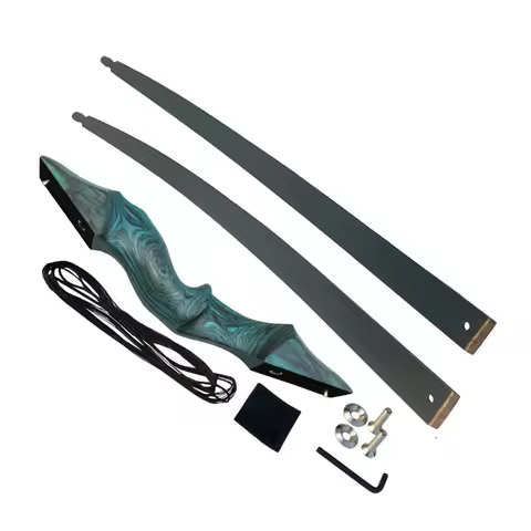 20-60lbs 60inch Archery Blue Recurve Bow Longbow Takedown Bow Limb Right Left Hand Longbow for Hunti