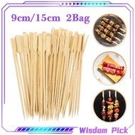 200pcs BBQ Bamboo Skewer Paddle Picks For Sandwich Burger Fruit Kabob Cocktail Teppo Skewer Sticks