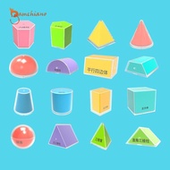 gamchiano 16x 3D Geometric Shapes Blocks Cube 3D Shape Blocks for Preschool Elementary