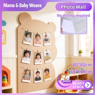 80*40cm Wall Sticker Reusable Stiker Dinding Bear-Shaped Felt Wall Tiles Photo Display Board