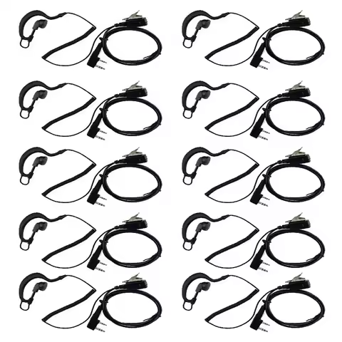 Walkie Talkied Earpiece G Shape Headset with Mic PTT for Kenwood TK-2107 TK-3107 BaoFeng Uv-5r Heads