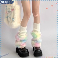NEXTSS Plush Fur Boots Cover - Warm Y2K Furry Socks for Autumn Winter