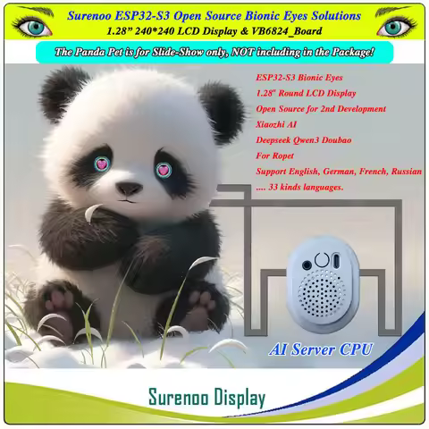 Surenoo ESP32-S3 Open Source 1.28" Round Bionic Eyes LCD Module Xiaozhi AI Robert Deepseek Qwen3 WIF