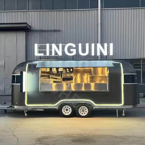 Europe standard Fast Foodtruck Mobile Kitchen trailer Hot Dog Cart BBQ foodTruck Coffee Bar Trailer 