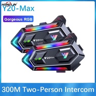 Y20 Max Tai nghe bluetooth khi đi xe máy intercom RGB đầy màu sắc hiệu ứng ánh sáng v5.3 1000mAh pin
