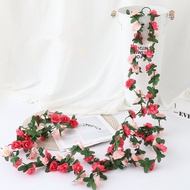 Fake Roses Artificial Wall Hanging Green Vines Simulation Flowers Garden Decoration