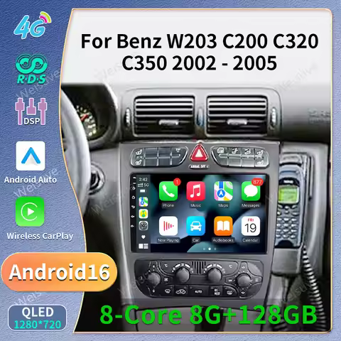Car Radio Carplay For Mercedes Benz C-Class W203 C200 C320 C350 CLK W209 2002-2005 Navigation GPS An