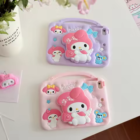 3D Cartoon Melody Kuromi Kitty Bracket Silicone Tablet Case For For Xiaomi Pad 7 8 Pro 11.2 RedMi Pa