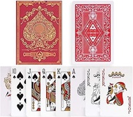 TX GIRL Paper Poker Cards Red Pattern Playing Cards Casino Size For Blackjack, Euchre, Canasta, Pino