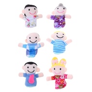 WMMB 6PCS Kids Baby Family Finger Puppets Plush Cloth for Doll for Play Game Learn St